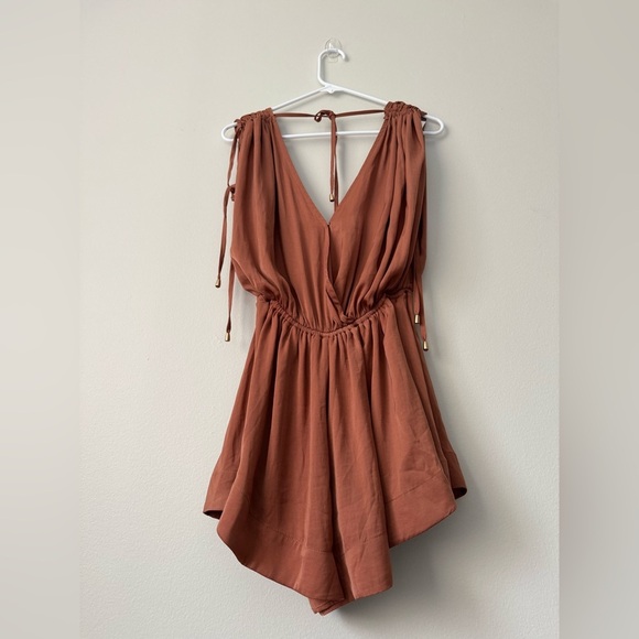 Bea Sleeveless Romper in Brown Free People Size XS - Picture 8 of 11